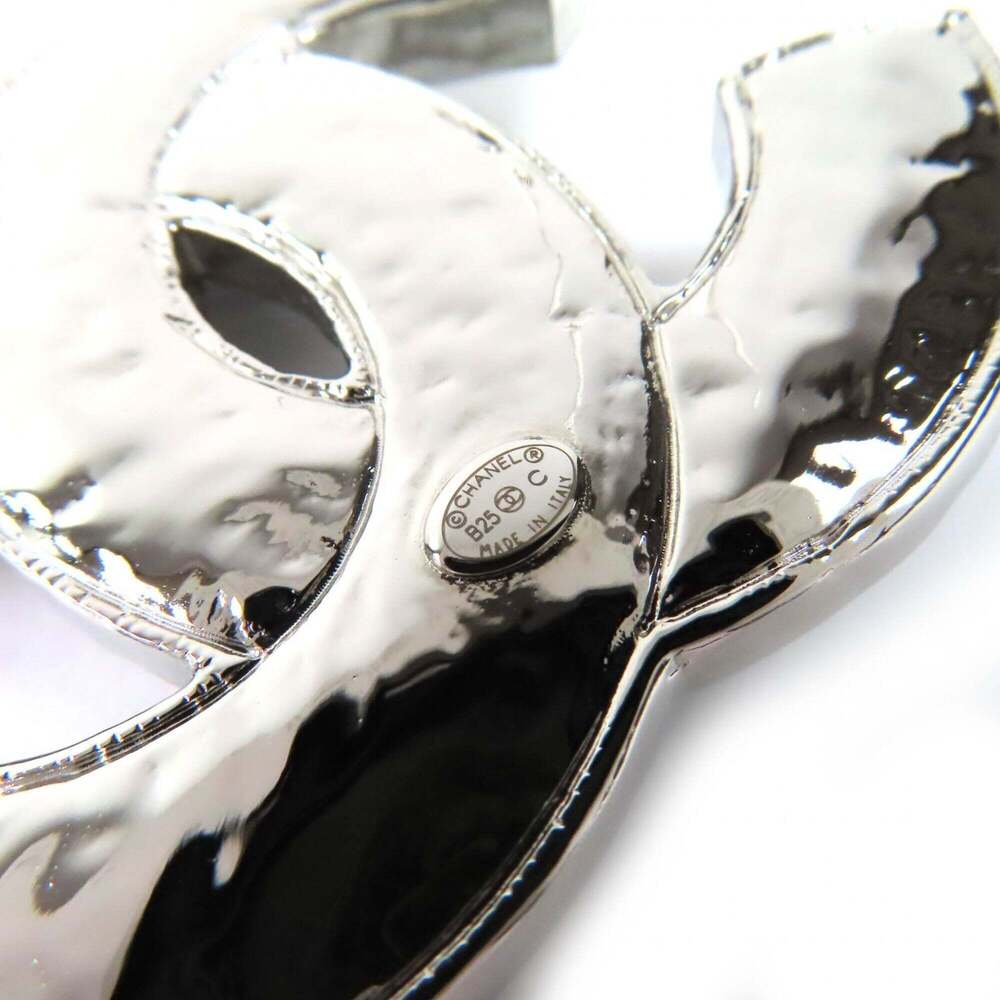 CHANEL Silver Logo Brooch - Picture 6 of 6